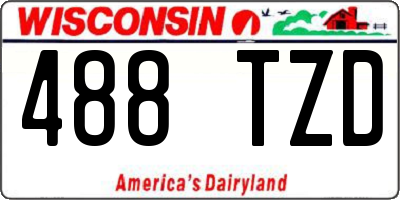 WI license plate 488TZD