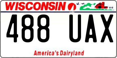 WI license plate 488UAX