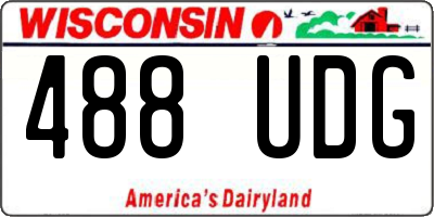 WI license plate 488UDG