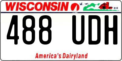 WI license plate 488UDH