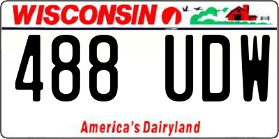 WI license plate 488UDW