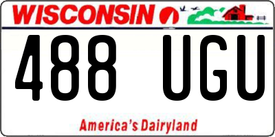 WI license plate 488UGU