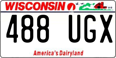 WI license plate 488UGX