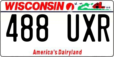 WI license plate 488UXR