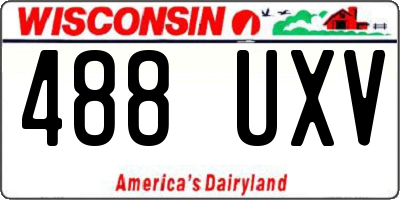 WI license plate 488UXV