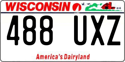 WI license plate 488UXZ