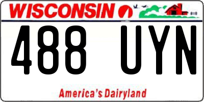WI license plate 488UYN