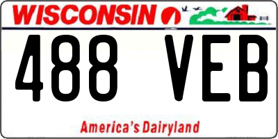 WI license plate 488VEB