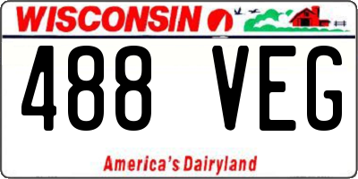 WI license plate 488VEG
