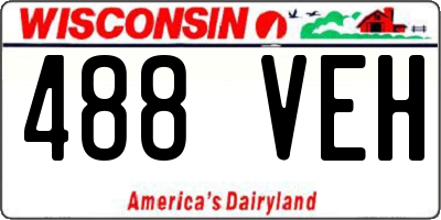 WI license plate 488VEH