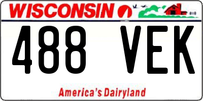 WI license plate 488VEK