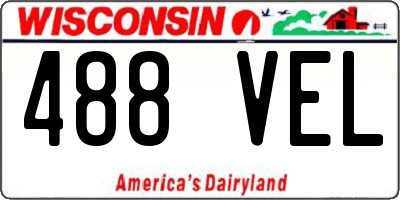 WI license plate 488VEL