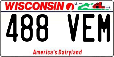 WI license plate 488VEM