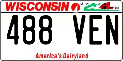 WI license plate 488VEN