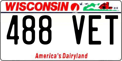 WI license plate 488VET