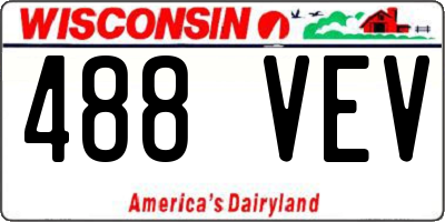 WI license plate 488VEV