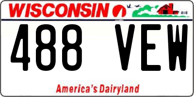 WI license plate 488VEW