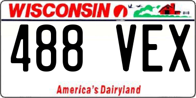 WI license plate 488VEX