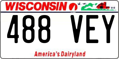 WI license plate 488VEY