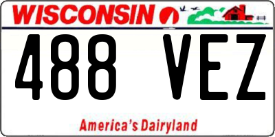 WI license plate 488VEZ