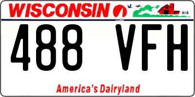 WI license plate 488VFH