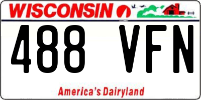 WI license plate 488VFN