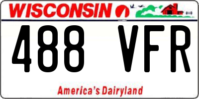 WI license plate 488VFR