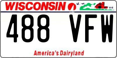 WI license plate 488VFW