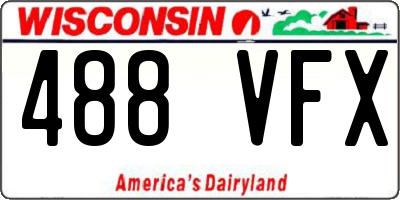 WI license plate 488VFX