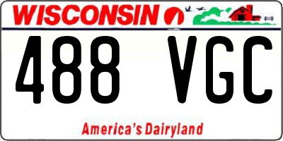 WI license plate 488VGC