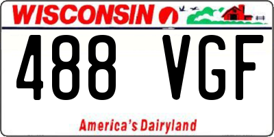 WI license plate 488VGF