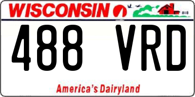 WI license plate 488VRD