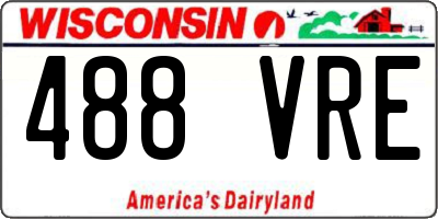 WI license plate 488VRE