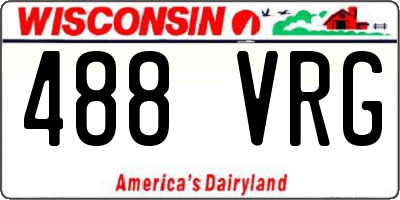 WI license plate 488VRG