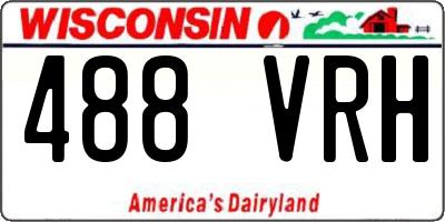 WI license plate 488VRH