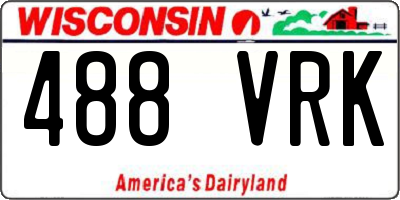 WI license plate 488VRK