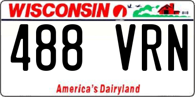 WI license plate 488VRN