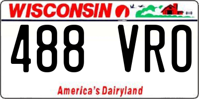 WI license plate 488VRO