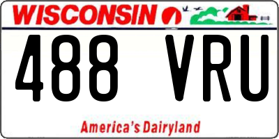 WI license plate 488VRU