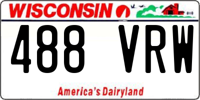 WI license plate 488VRW