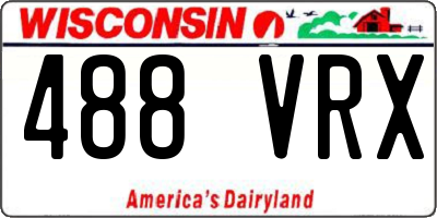 WI license plate 488VRX