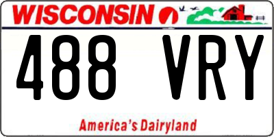 WI license plate 488VRY