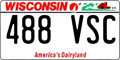 WI license plate 488VSC