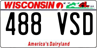 WI license plate 488VSD