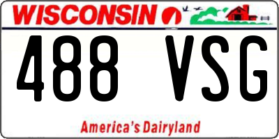 WI license plate 488VSG