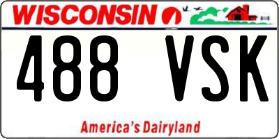 WI license plate 488VSK