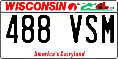 WI license plate 488VSM
