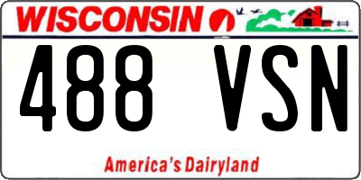 WI license plate 488VSN
