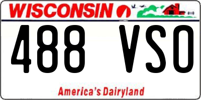 WI license plate 488VSO