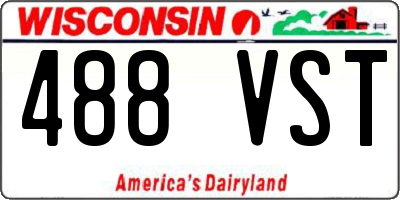 WI license plate 488VST